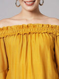 Women's Crepe Solid Off Shoulder Top